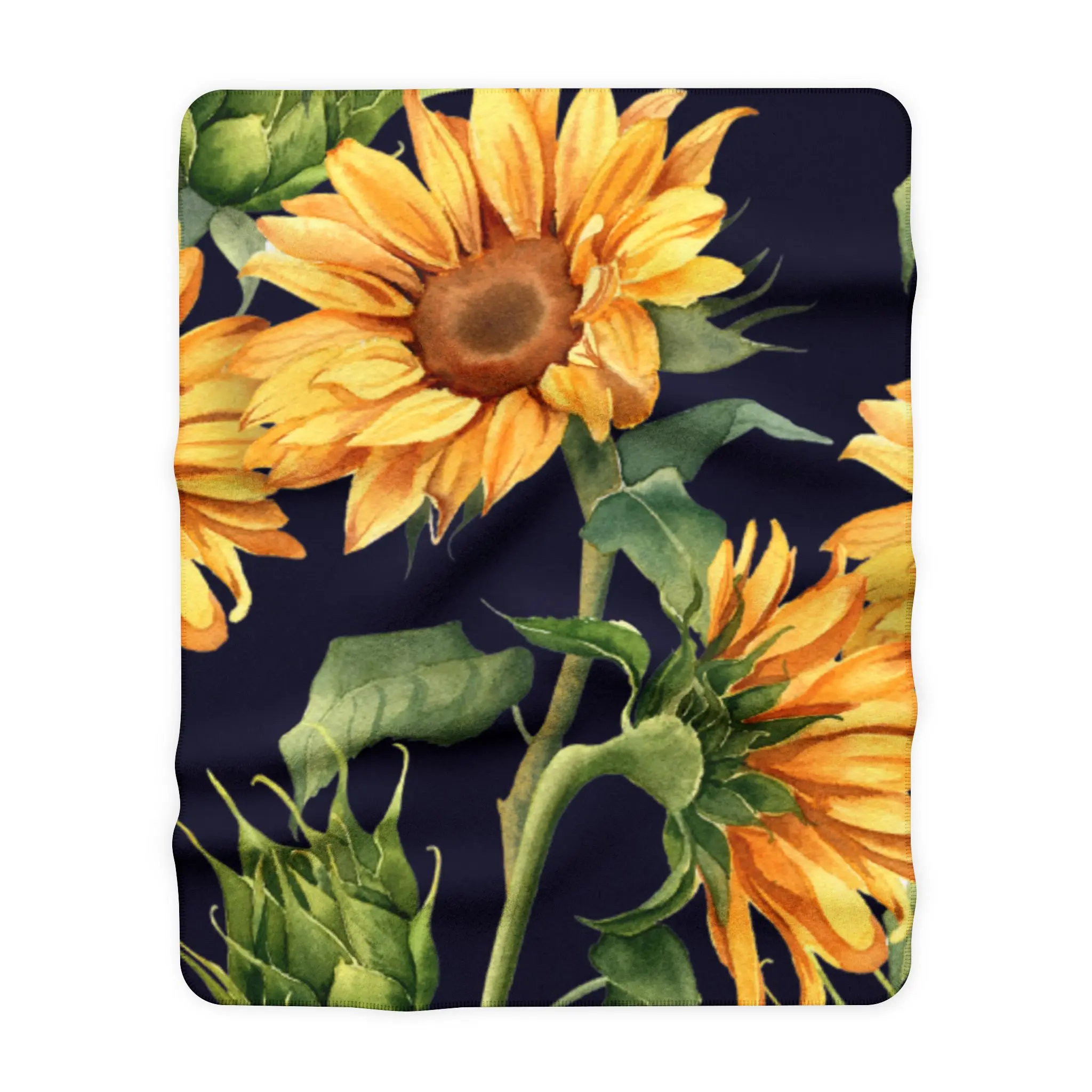Sunflower Pattern Blanket | Sunflower Fleece Throw