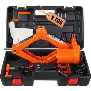 Electric Car Jack, 3 Ton Capacity, 6600 Lbs Scissor Jack, 12V Electric Automatic Lifting Jack With Dual Saddles And Remote Control, Portable Vehicle Jack For Sedan, SUV, Truck Tire Change And Maintenance