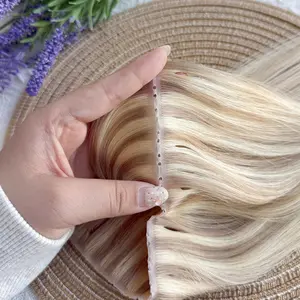 New 2025 Arrivals Glue-PU Weft Hair Extensions with Microlink Hole - Long Straight Human Hair Tape In, No Glue Needed, Secure Fit for All Hair Types, Salon Quality for Stunning Hairstyles