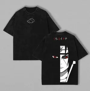 Uchiha Itachi Anime Oversized Heavy Cotton Tee Manga Graphic T-shirt Unisex, Gift For Anime Lovers T-Shirt Premium Vintage Anime Graphic Tee for Naruto Fans | Streetwear Style