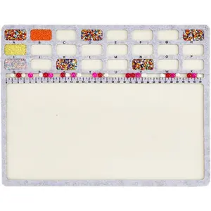 Large Rectangle Felt Beading Mat, Felt Bead Design Boards with Centimeter Alphabetic Scale Beads Tray Bead Pads for Art Crafts Jewelry Making Beading Supplies, 14.4x11inch