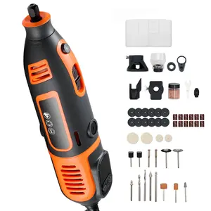 VEVOR 51-Piece Corded Rotary Tool Kit, 200W Motor Mini Power Tool with 8000-40000RPM, Universal Chuck, Accessory Box, Digital Display for Engraving, Sanding