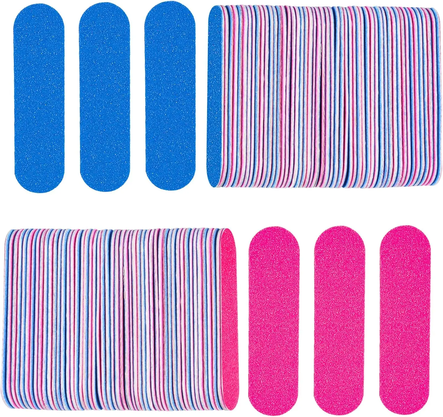 Mini Nail Files Bulk, 100 Pcs Disposable Double Sided Emery Boards Travel Size for Men, Women, Kids (2 Inch)