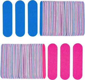 Mini Nail Files Bulk, 100 Pcs Disposable Double Sided Emery Boards Travel Size for Men, Women, Kids (2 Inch)