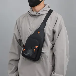 Simple and stylish men's chest bag, portable casual shoulder bag, trendy and unique niche design crossbody bag