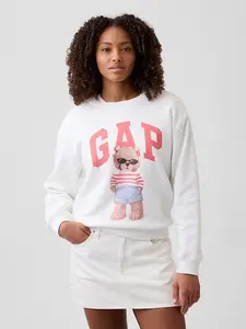 Gap Logo Sweatshirt - Comfy Fleece Pullover with Drawcord Hood & Kanga Pockets for Women