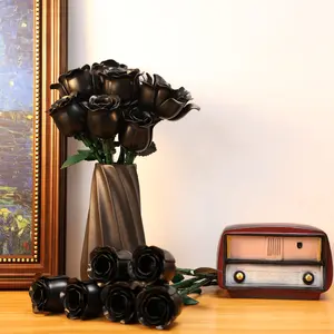 DIY Gothic Black Rose Building Set,Adjustable Stem & Petals,Perfect Halloween & Christmas Gift,Elegant Home Décor,Unique Gift for Her