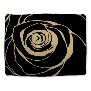 360 stand Black Rose Floral Polyester Placemat - 14x18 in Rectangular Classic Romantic Botanical Kitchen Decorative Placemat, Kitchen & Home Tableware Accessory (CBPM14188X5EXQ)