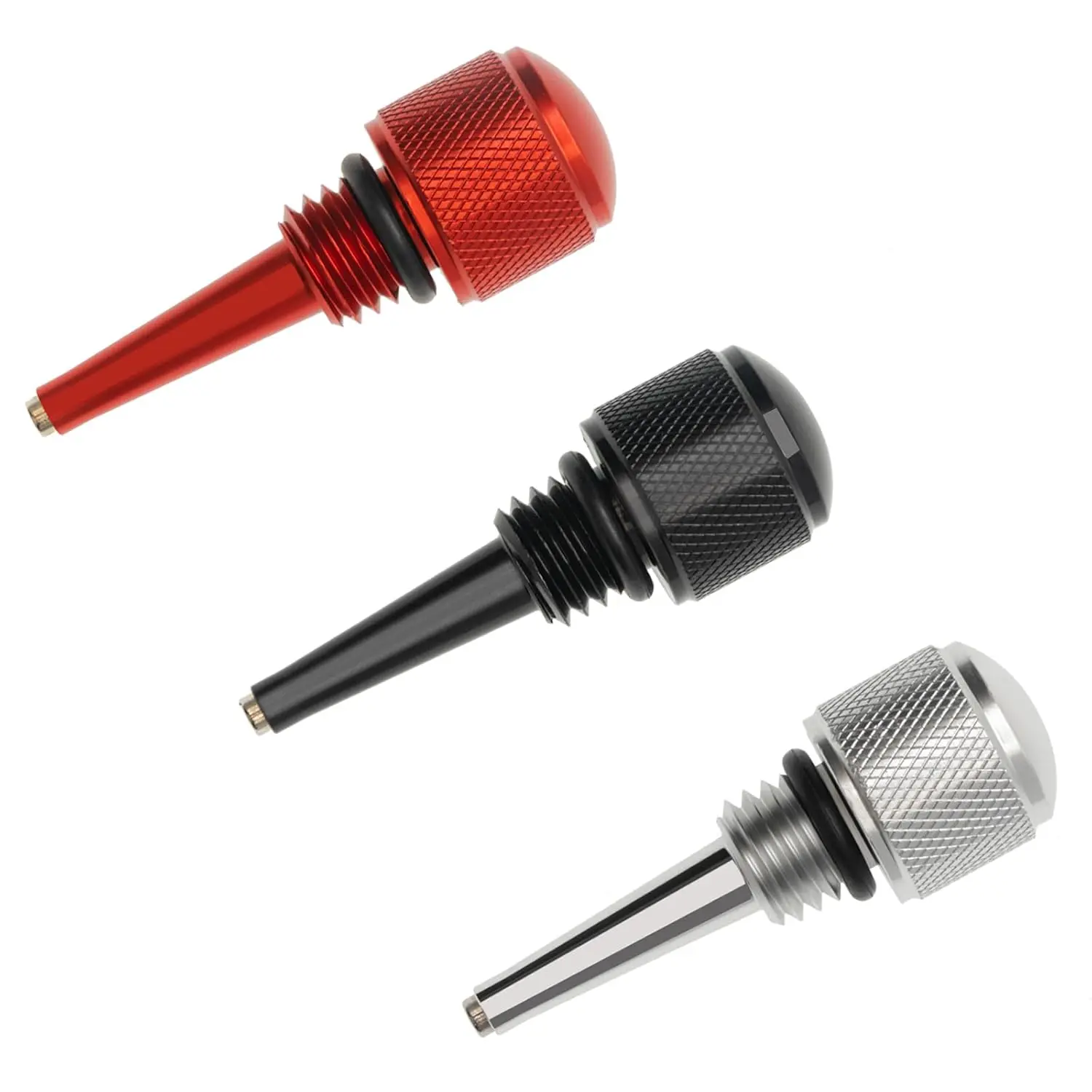 3-Piece M18 Thread Magnetic Oil Dipstick Set with O-Ring Seal, Replacement for 55201 Inverter Generator (Red, Black, Silver) – Fits Predator/Wen/Yamaha Models, Automotive Engine & Transmission Repair Tool for Oil Check, Dipsticks Set