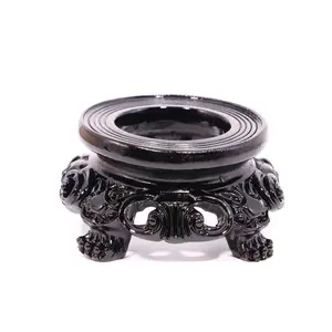 Round Hollow Out Crystal Ball Base, 1 Piece Classical Carving Style Resin Display Stand, Decorative Ball Pedestal For Home Decor