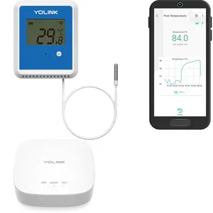 Smart X3 Version Outdoor Temperature Data Logger with Probe Thermometer, 1/4 Mile Range, 5+ Years Battery Life, Emails Text App Alerts, Works with Alexa IFTTT, Hub Included for Pool Hot Tub Fish Tank