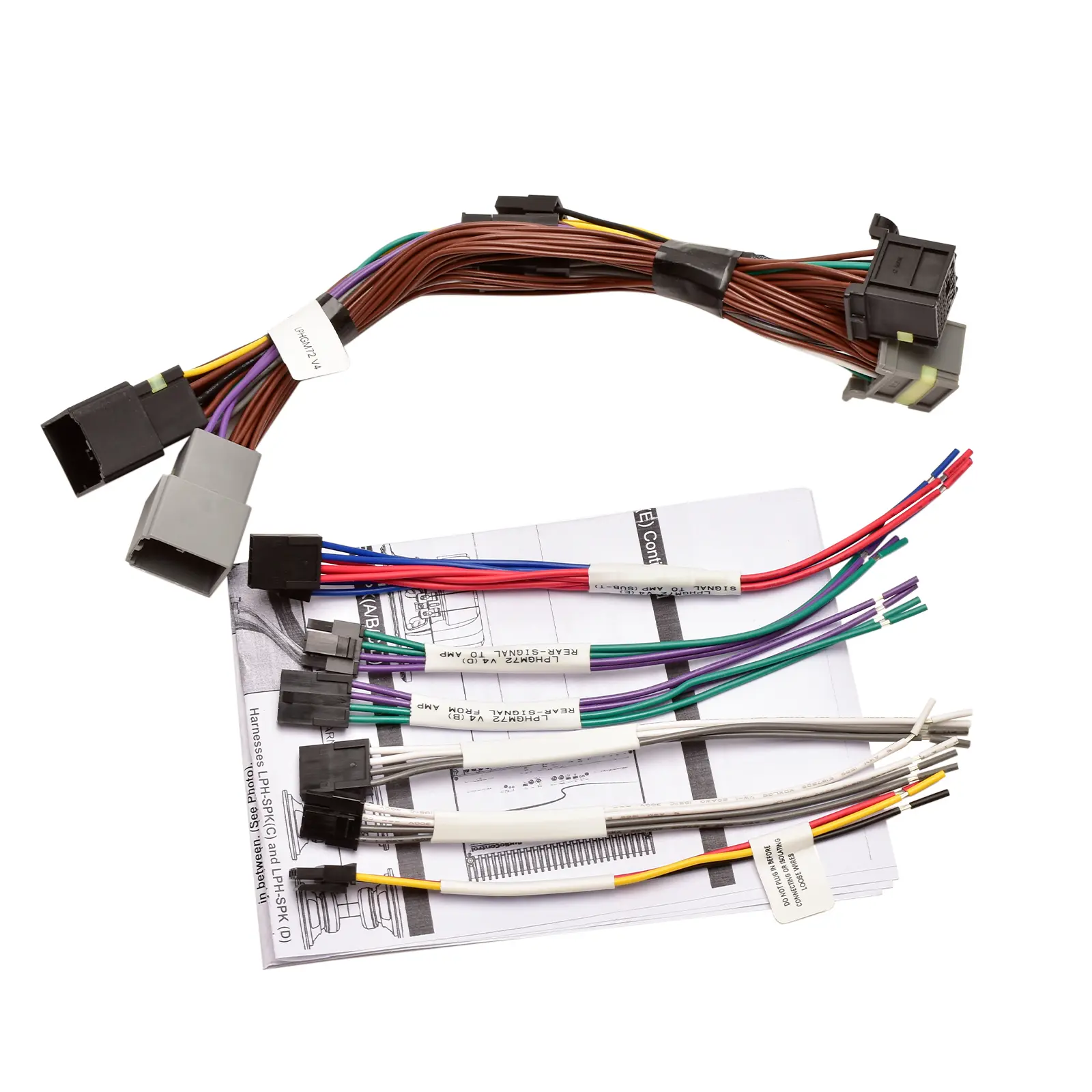 PAC LPHGM72 Plug-and-Play Amplifier Integration T-Harness for 2019-2024 Non-Amplifier Chevrolet, GMC Vehicles - Audio Upgrade, High-Quality Wires, Low-Level Output, Seamless Fit, Quick Install, Highly Compatible, Avoiding Interference, Oe Part #