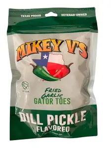 Mikey V's Fried Garlic (11 Flavors) "Gator Toes" 3.9oz Bag, Dill Pickle, Garlic Parmesean, Buffalo, Ranch, White Cheddar, BBQ, Jalapeno Cheddar, Spicy, Chile Lime, Moroccan Snack Crispy Chips