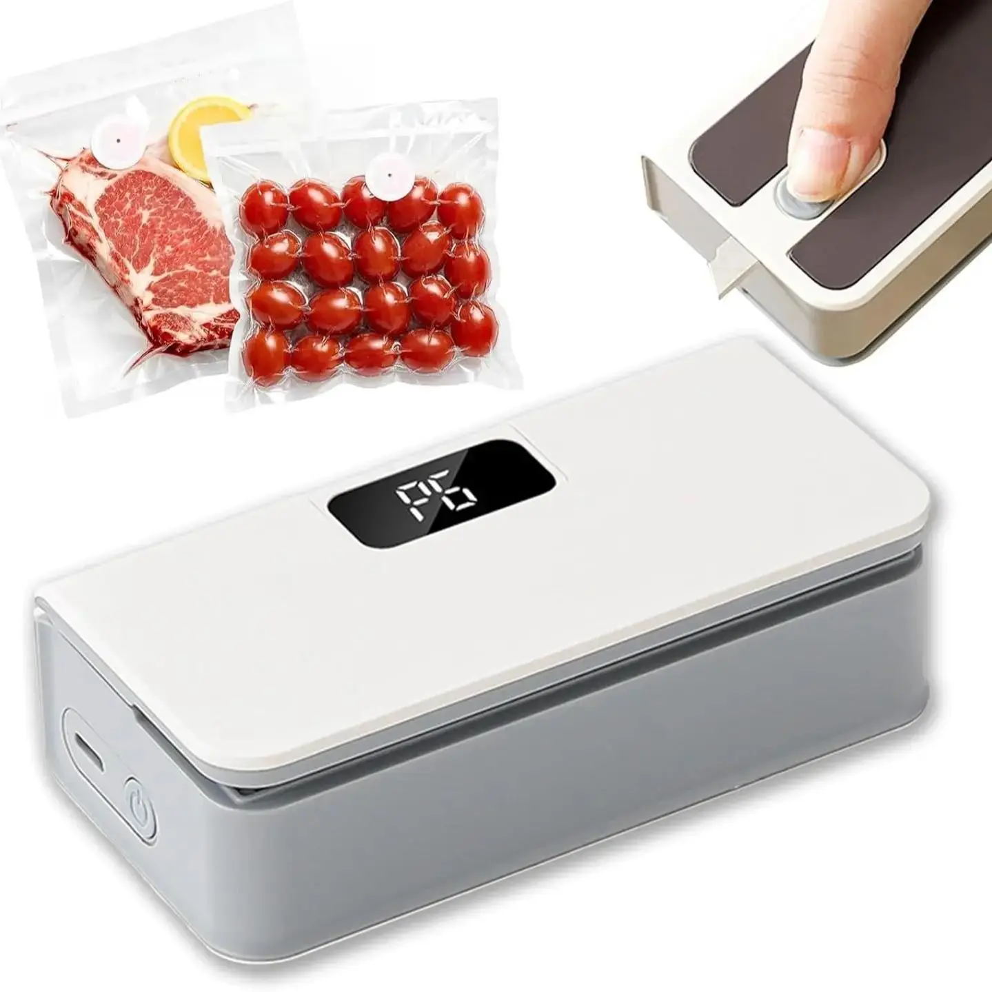 Portable Rechargeable Food Sealer - 1600mAh ABS Plastic Compact Sealing Machine with Bag Cutter, Suitable for Snacks, Coffee, Pet Food Storage, Ideal for Home, Camping