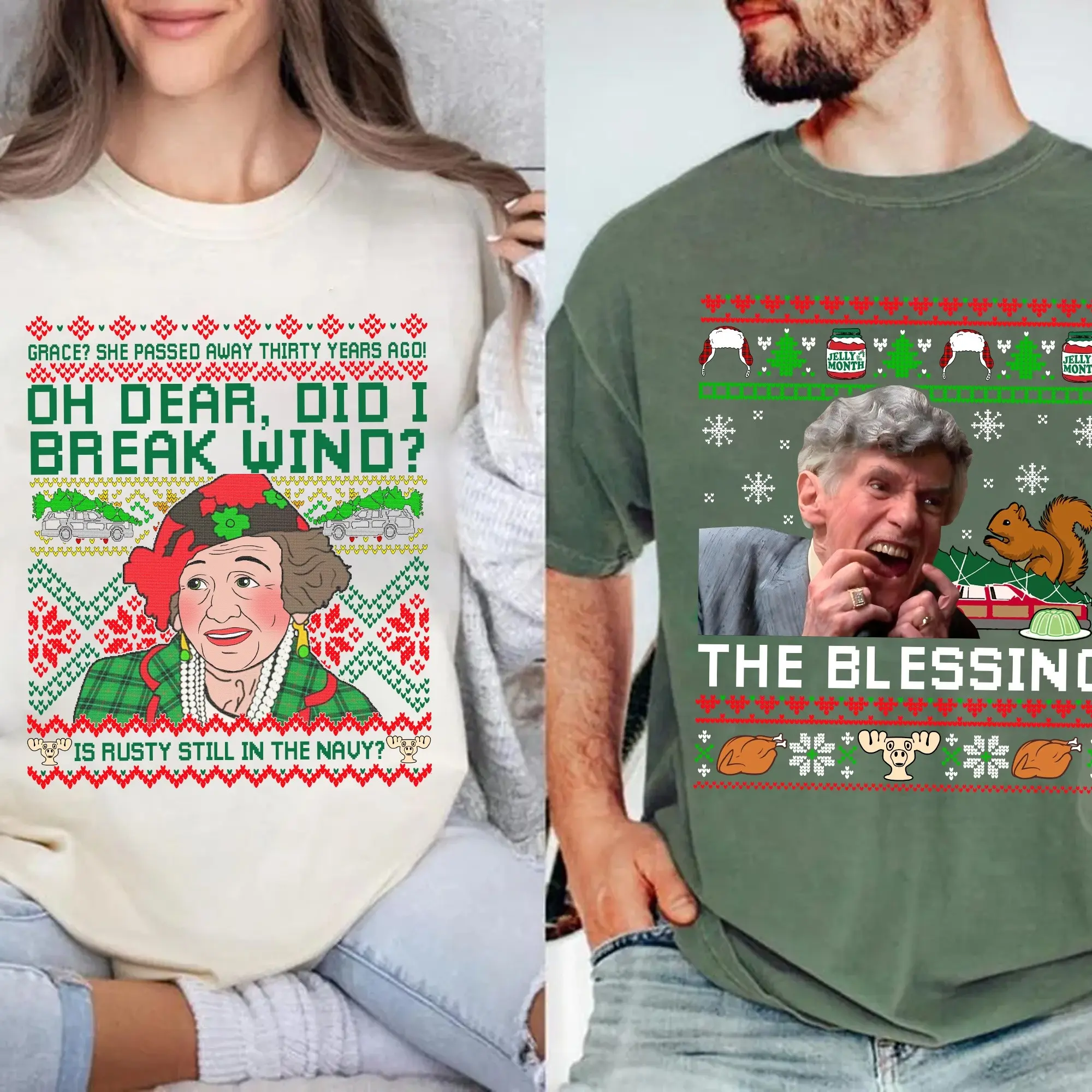 The Blessing - Grace She Passed Away 30 Years Ago Christmas Vacation Sweatshirt Hoodie Shirt, Chrismas Vacation Movie Fan Lover Sweatshirt Shirt, Nati0nal Lamp0n's Christmas Vacation T Shirt, Christmas 2025 T Shirt