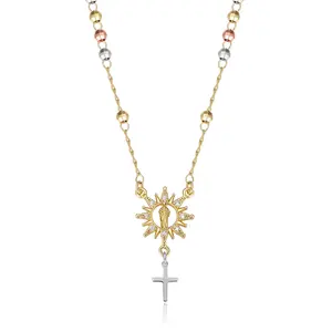 MEIITRUE 14K Gold Plated Cross Pendant Necklace for Women, Rhinestone Cross Faith Necklace for Party, Trendy Jewelry Gift,Swasika jewelry