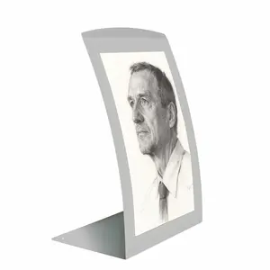 8.5X11 Sign Holder Picture Frame for Tabletop Magnetic Lens, Curved - Silver 19124