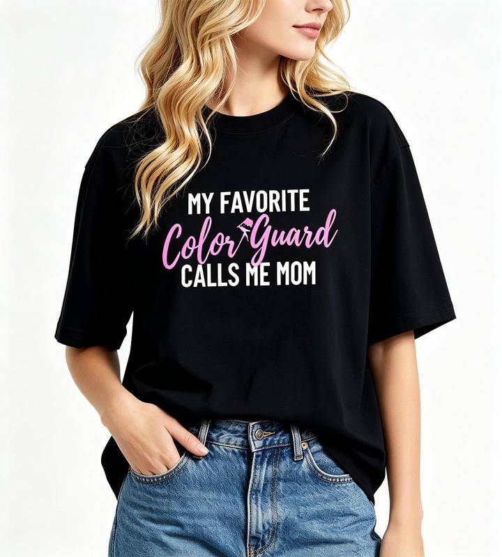 Womens Color Guard Mom T Shirt Favorite Calls Me Mom Graphic Cotton Short Sleeve Crew Neck Tee