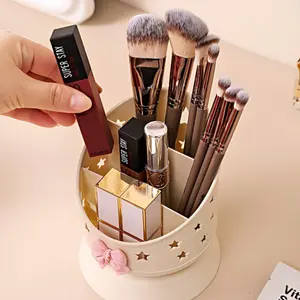Aesthetic Instagram style desktop storage box with partition design is an ideal storage solution for cosmetics and office supplies, keeping the desktop clean and orderly.