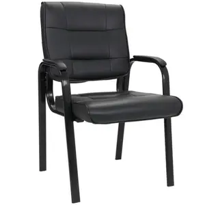 ZENSTYLE Office Guest Chair Bonded Leather Executive Side Reception Chair w/ Solid Frame