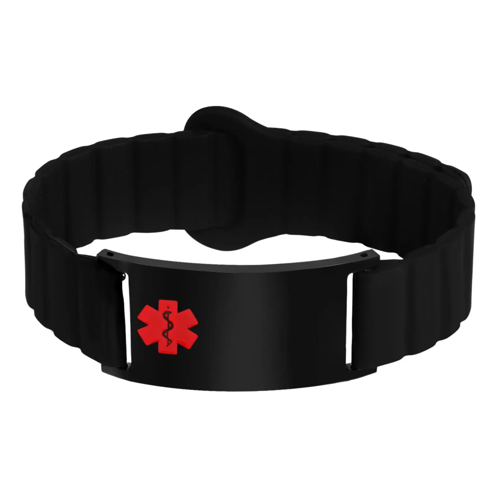 OIDEA Silicone Medical Alert Bracelet for Men Women - Personalized Adjustable Waterproof Engraved ID Wristband for Sports and Daily Wear