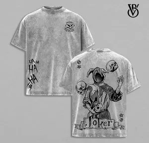 Gothic Jester Joker T-Shirt & Tank Top, Joker Card Shirt Vintage Washed Oversize Streetwear Tee, Skull Clown Graphic Top, Unisex Heavyweight Cotton Shirt, Gift for Dark Anime Fans, HAHAHA Joker Shirt