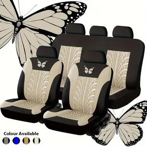 Butterfly Pattern Car Seat Cover, Durable Car Seat Protector, Car Seat Cushions, Car Seat Decorative, Universal Car Interior Accessories for 5 Seats, Car Accessories for Women & Men, Automotive Decoration