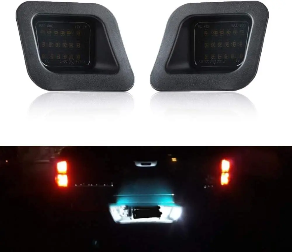 Gempro LED License Plate Light Lamp Assembly Replacement For 2003-2018 Dodge RAM 1500 2500 3500 Pickup Truck, 6000K Xenon White LED Lights
