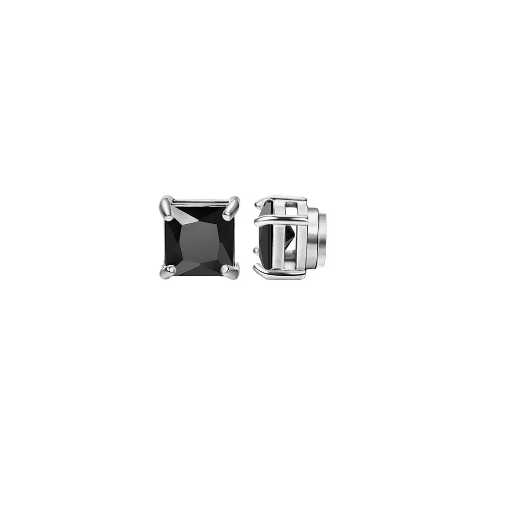 8mm black cubic zirconia in steel color