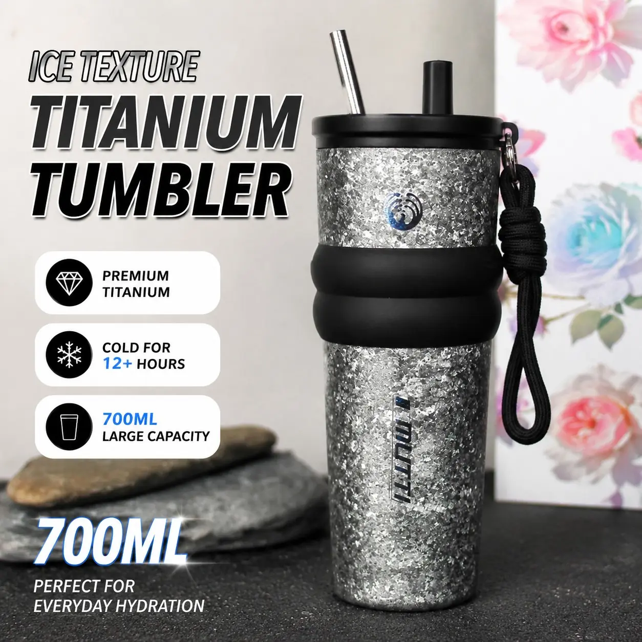 Pure Titanium Ice Cup, Insulated Travel Mug, Durable Heat Retention, Perfect for Beverages, High-Quality Material, Ideal Gift Choice