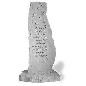 212 MAIN Cast Stone Weatherproof Outdoor Wall Mount Memorial Ornament, Large Size Home Decor Accessory, 31.5 in x 16 in "Perhaps The Stars In The Sky" Wall Display Piece (Formerly Kay Berry-Inc. 27920)