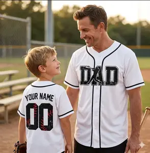 Personalized Baseball Jersey with Name Number Logo for Dad, Custom Fathers Day Gift for Team, Gift for Husband, Gift for Dad, Gift for him
