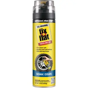 Aerosol Emergency Flat Tire Repair Inflator 16 oz Universal Fit Eco-Friendly Formula for All Cars Standard Tires Single Pack