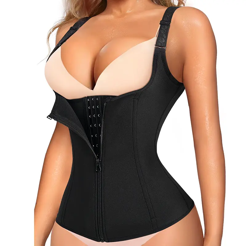 Women Underbust Corset Waist Trainer Vest Tummy Control Shapewear Sleeveless Tops Steel Boned Body Shaper Tank Top with Adjustable Straps