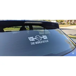 The World Is Flat Subaru Sticker - Custom Piston & Gear Vinyl Decal