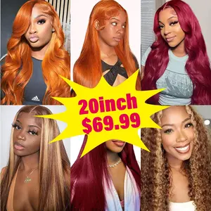 [20 inch $69.99] ANMYTH Color 13x4 Lace Front Wigs Color 20 Inch Human Hair Transparent Lace Frontal Wigs Human Hair Pre Plucked 180% Density Human Hair Wig