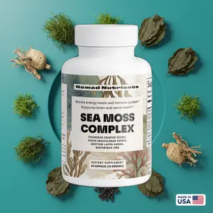 Nomad Nutrients Sea Moss Complex - 60 Capsules with Organic Irish Moss Bladderwrack & Burdock Root for Immune Boost & Skin Health