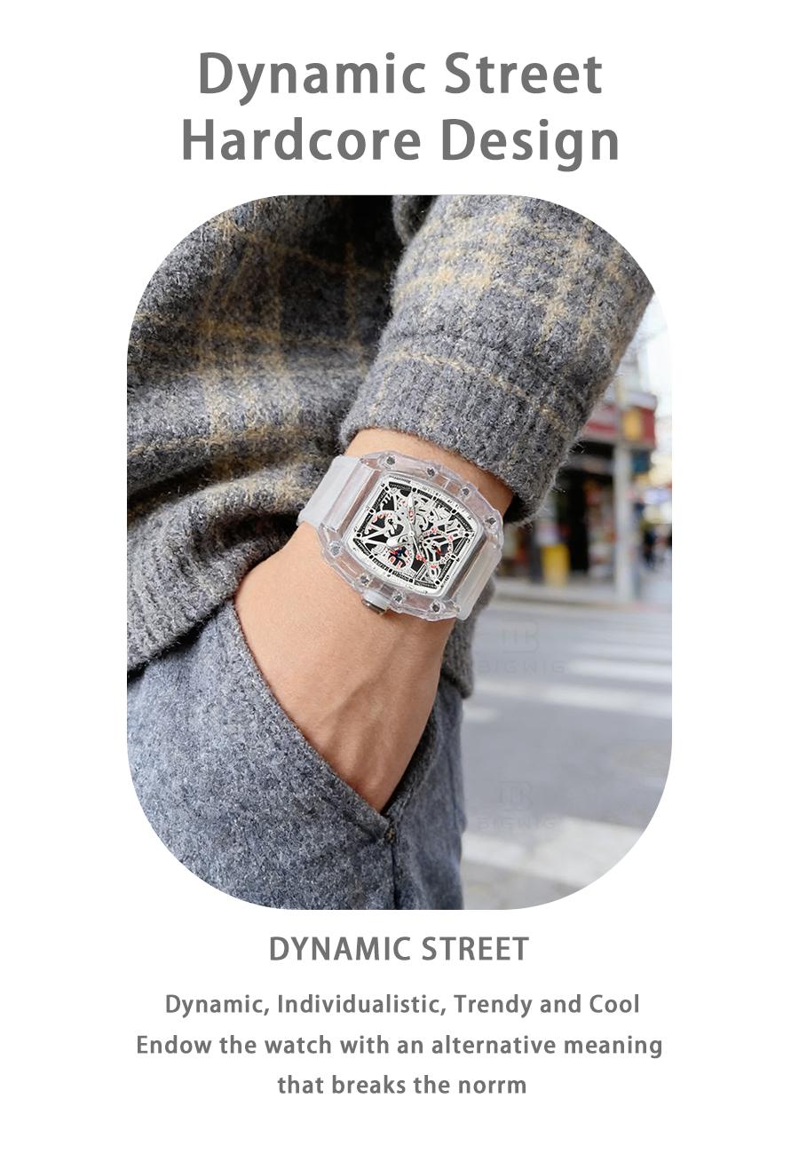 Men's Quartz Watch Mechanical Style Fashionable Casual Sports Fully Automatic Quartz Hollow Glowing Waterproof Outdoor Luxury Men's Watch Men's Quartz Watch Mechanical Style Fashionable Casual Sports Fully Automatic Quartz Hollow Glowing Waterproof Outdoor Luxury Men's Watch