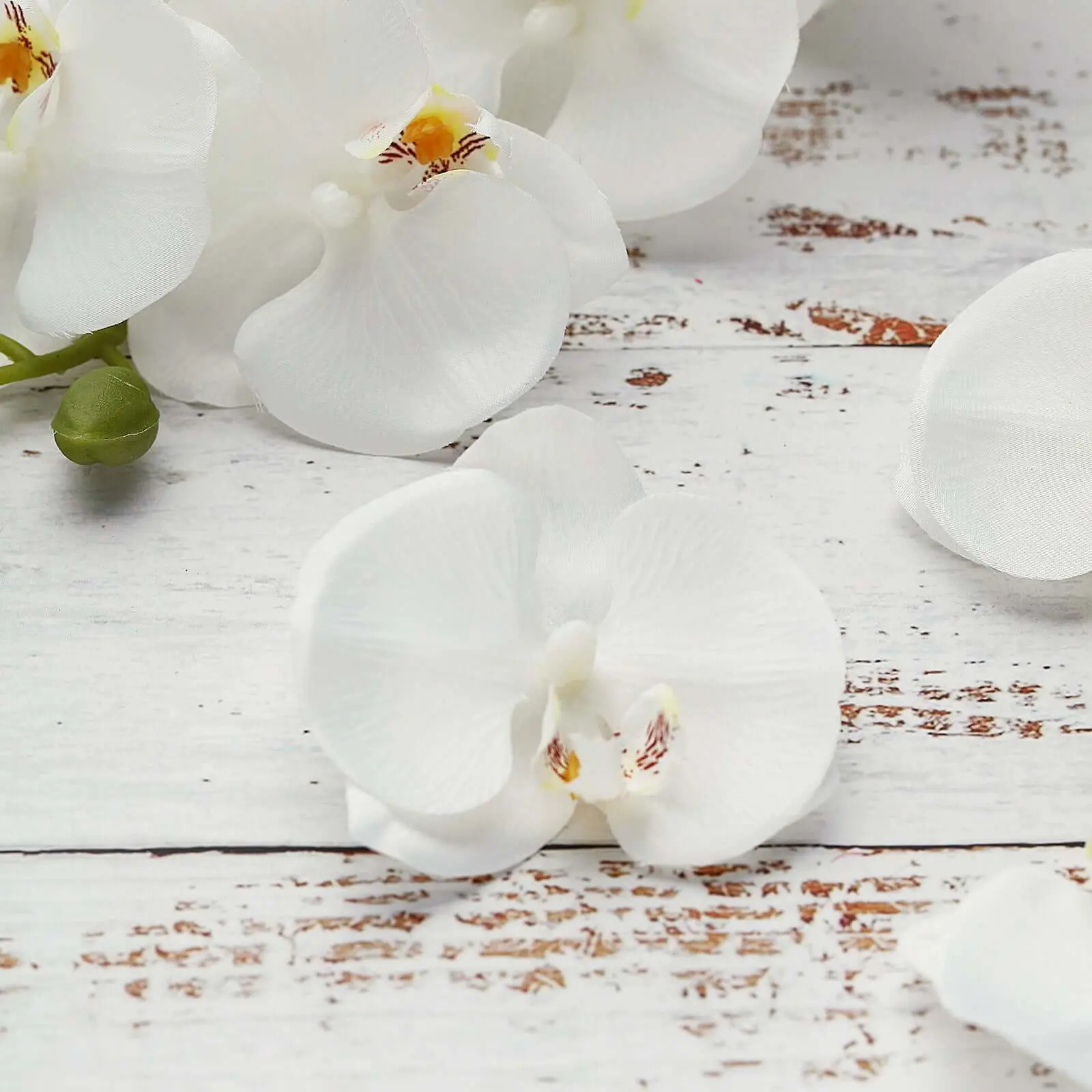 20 Silk Artificial Orchid Flower Heads - 4" White Decorative Faux Flower, Floral Decor for DIY Arrangements, Corsages, Home Event Accents, Artificial Orchid Flowers, Ornaments
