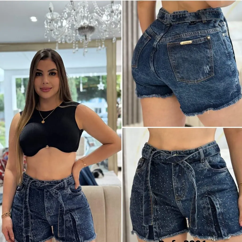 Women's Rhinestone Shorts - Casual Womenswear Bottoms