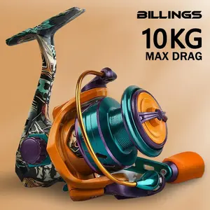 Billings Ha 1000-6000 Series Spinning Rod Reel5.2:1 Gear Ratio, 10kg/22lb Max Drag, Durablemetal Fishing Reel for Freshwater and Saltwaterfishing, Fishing Accessories, Fishing Tackle