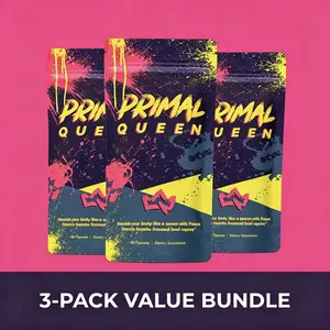 [3-Pack Bundle] Primal Queen Daily Wellness Supplement for Women - Grass-Fed, Natural Energy Support