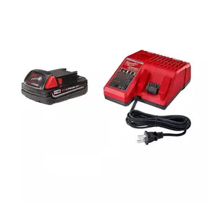 Milwaukee M18 Lithium Ion CP2.0 Battery and Charger No Retail Packaging