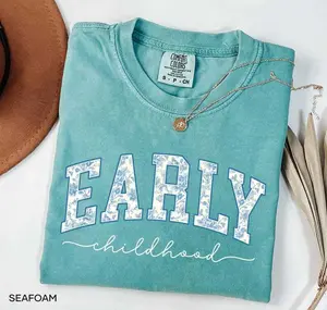 Comfort Colors® Early Childhood Shirt, Daycare Teacher Shirt, Toile De Jouy Early Childhood Educator Shirt, Toddler Teacher Team Shirts Cotton Fabric