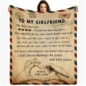 Gifts for Girlfriend to My Girlfriend Blanket Romantic Gifts for Her I Love You Throw Blankets Birthday Anniversary Blankets for Bed Sofa