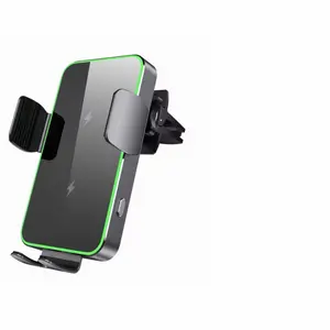 15W Smart Sensor Wireless Car Charger with Auto-Clamp Phone Holder for Car, Fast-Charging Type-C Mount
