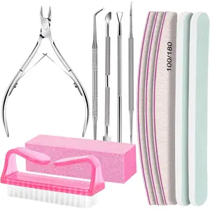 Nail Care Kit, Nail Files 100/180, Nail Buffer Block, Cuticle Nippers, Cuticle Trimmer, Cuticle Pusher, Nail Tools, Nail Kit, Pedicure & Manicure Tools, Nail Prep Kit, Manicure Kit for Women ginger extract