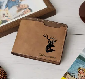 Personalized Majestic Buck Engraved Wallet, Buck deer, hunters, outdoorsmen, and wildlife enthusiasts, Personalized, Deer, Fish, Wildlife, Custom name, Nature, gift, Craft leather wallet,Slim Wallet,Minimalist,Men’s Wallet,Card Holder,Trendy 2025,Luxury