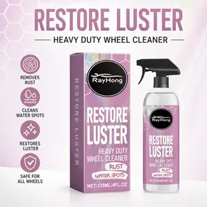 Heavy Duty Wheel Cleaner 120ml Brake Dust Remover Rust Remover Hard Water Spot Remover Rim Cleaner Alloy Wheel Brightener Car Detailing Wheel Shine