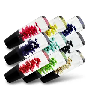 JDM Universal 15CM Clear Real Flowers Durable Acrylic Car Gear Stick Shift Knob Shift Head, Manual Automatic Vehicles with Adapters M12X1.25 M10X1.5 M10X1.25 M8x1.25